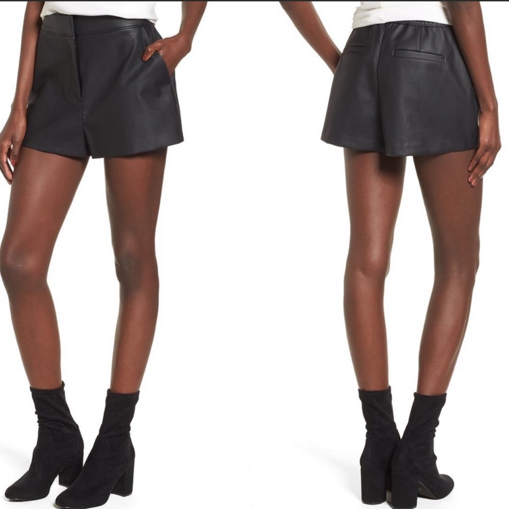 Leith High Waist faux Leather Shorts